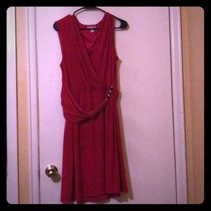 Dress Barn Red Dress with Black and Gold Accent